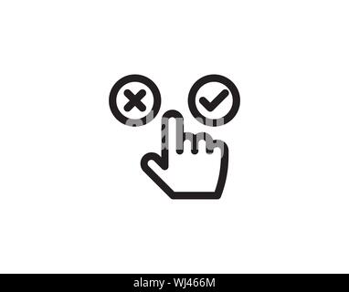 Choose concept. Business disagree. Cursor choose icon hand, yes and no, agree or disagree. No touch. Eps10, JPEG, Picture, Image, Logo, Sign, Design, Stock Vector