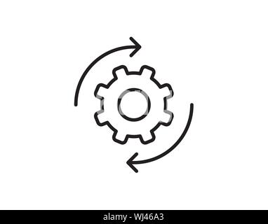 Settings vector icon line symbol - Vector Stock Vector
