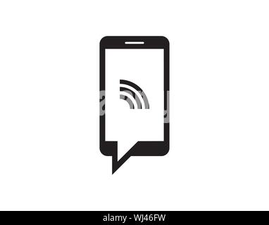 Mobile wifi speech bubble on white background vector image Stock Vector