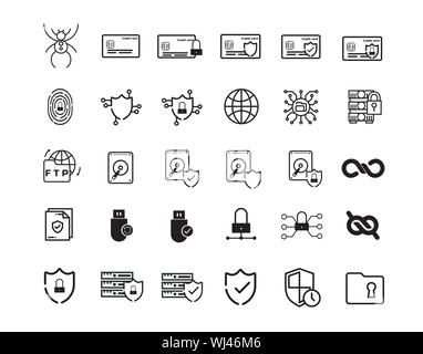 Security and protection icon set - vector Stock Vector