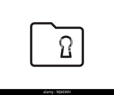 Folder lock icon. Data security concept vector illustration. Stock Vector