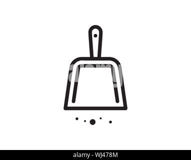 Dustpan vector outline icon - Vector Stock Vector