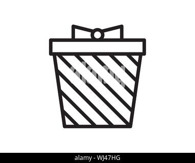 Gift box with ribbon line icon, outline vector sign, linear style pictogram isolated on white. Symbol, logo illustration. Stock Vector