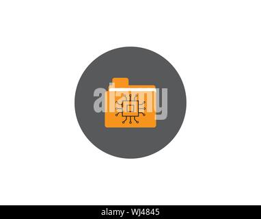 folder connected circuit icon from vector image Stock Vector