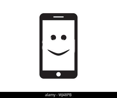 Smartphone smile smiley icon vector image Stock Vector