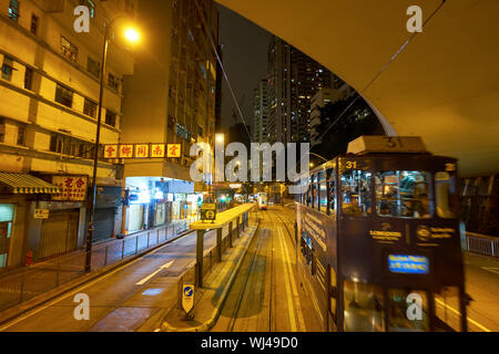 HONG KONG, CHINA - CIRCA JANUARY, 2019: Hong Kong at night. Stock Photo