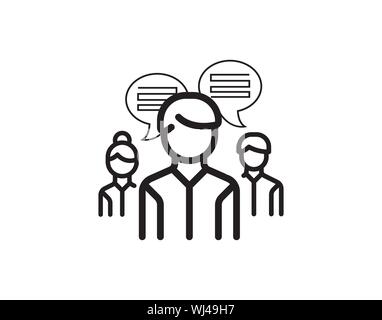 Team Communication Icon Vector, People Chat Discussion Illustration Stock Vector