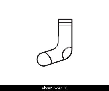 Sock Clothing Icon in Minimal Line Outline Style Stock Vector