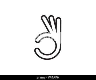 Human hand gesture ok icon vector image Stock Vector