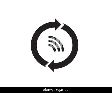 Wifi connection signal icon with refresh or vector image Stock Vector