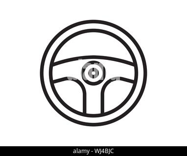 Steering wheel black simple icon vector image Stock Vector