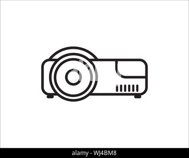 Projector Icon in Minimal Line Outline Style Stock Vector
