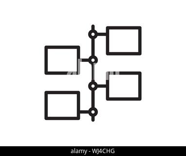 Workflow Diagram Icon with Connected Blocks Stock Vector