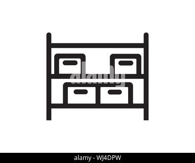 Pile boxes carton in shelf delivery icon vector image Stock Vector