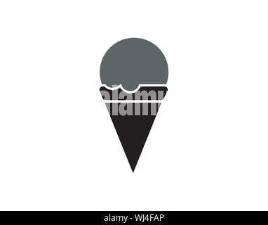 Ice Cream Cone Icon in Minimal Flat Style Stock Vector