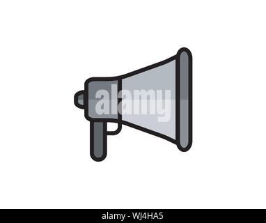 Flat Megaphone Speaker Icon Isolated on White Background Stock Vector
