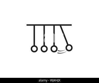 Newton Cradle Physics Motion Balance Icon Stock Vector