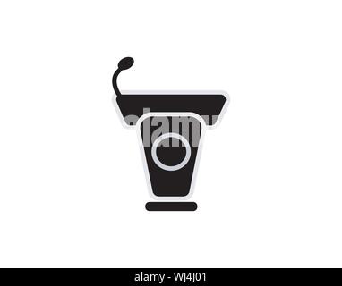 Podium Microphone Speech Presentation Icon Vector Stock Vector