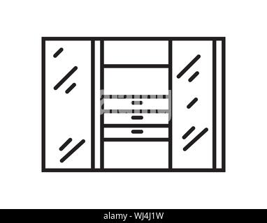 Wardrobe Closet Furniture Storage Outline Icon Vector Stock Vector