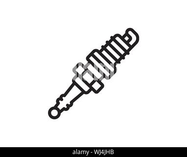 Spark Plug Car Engine Auto Part Icon Vector Stock Vector