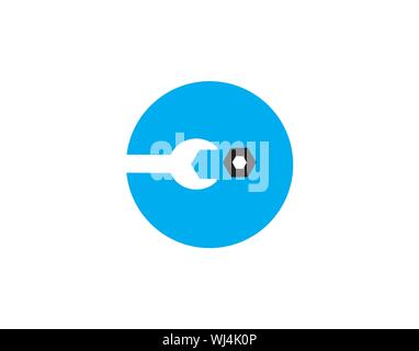 wrench screw-bolt icon, on white background . Stock Vector