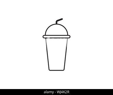 Smoothie plastic cup icon. Outline smoothie plastic cup vector