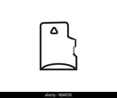 Memory card icons flat and line style vector image Stock Vector