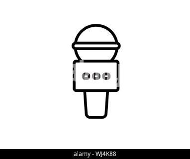Microphone Audio Recording Outline Icon Vector Stock Vector
