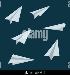 paper plane vector illustration set Stock Vector