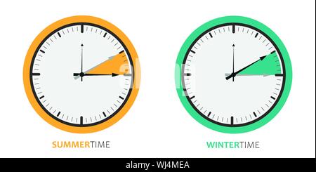 clock change summertime and wintertime vector illustration EPS10