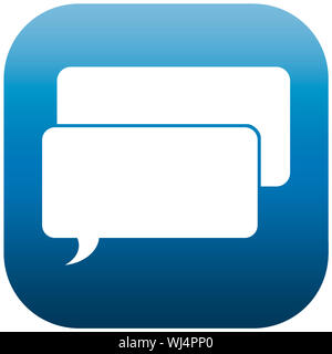 Blue icon illustration with two white chat bubbles Stock Photo