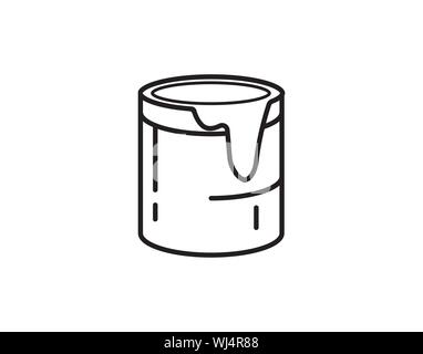 Paint Can Bucket Dripping Liquid Decoration Icon for Renovation Stock Vector
