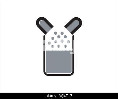 Open Capsule Medicine Pills Pharmaceutical Icon Design Stock Vector