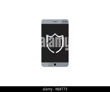 Mobile Security Shield Protection Smartphone Privacy Icon Stock Vector