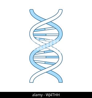 DNA Icon. Thin Line With Blue Fill Design. Vector Illustration. Stock Vector