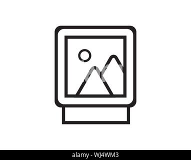 Digital Gallery Image Frame Icon Vector Stock Vector