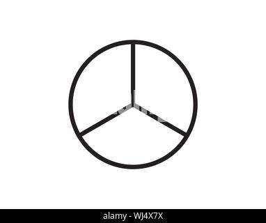 Pie Chart Icon with Segment and Lines Representing Data and Analytics Stock Vector