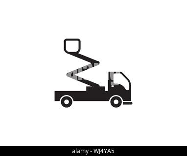 Boom Lift Truck Icon for Construction and Maintenance Work Stock Vector
