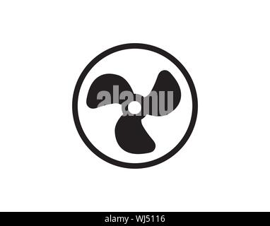 Propeller Fan Symbol Inside Circular Frame Flat Icon Stock Vector