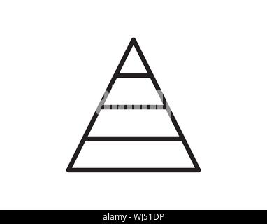 Pyramid Segmented Level Diagram Icon Stock Vector