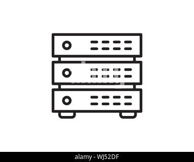 Data Server Rack Icon with Multiple Storage Units Stock Vector