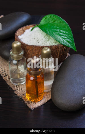 still-life subjects of relaxing spa treatments Stock Photo