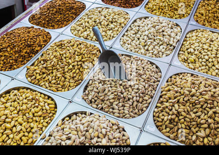 Dubai - dried nuts in the street shop Stock Photo