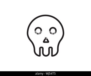 Skull warning icon for danger and hazard symbol representation Stock Vector