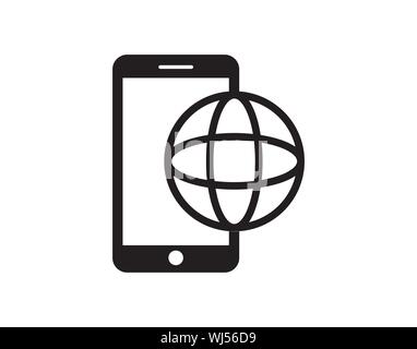 International Roaming Icon. Flat Design. Mobile Devices and Services Concept. Isolated Illustration. Stock Vector