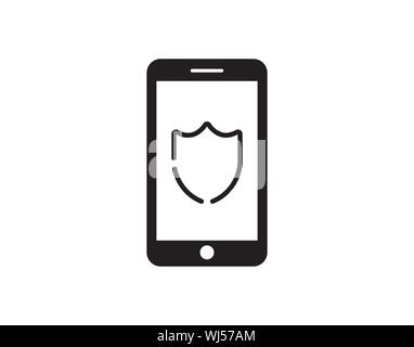 Smartphone security shield icon for mobile protection and privacy Stock Vector