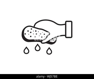 Sponge cleaning icon for washing and household hygiene tasks Stock Vector