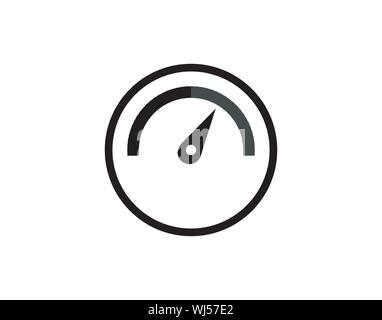 Circular gauge icon for measurement and performance indicator display Stock Vector