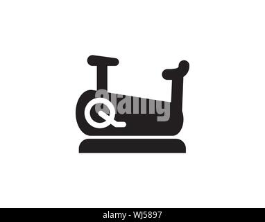 Stationary bicycle, Exercise Bike line icon, outline vector sign, linear pictogram isolated on white. logo illustration Stock Vector