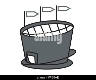 Stadium arena icon for sports venue and event infrastructure Stock Vector
